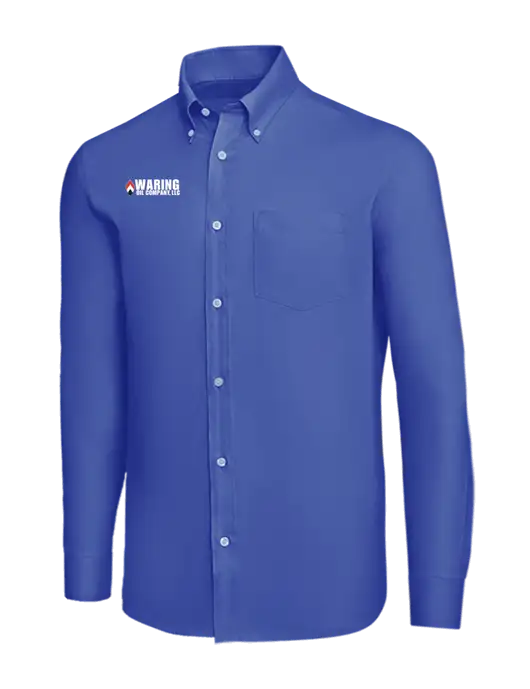 Brooks Brothers Dark Royal Wrinkle-Free Stretch Nailhead Shirt w/Waring Oil Logo