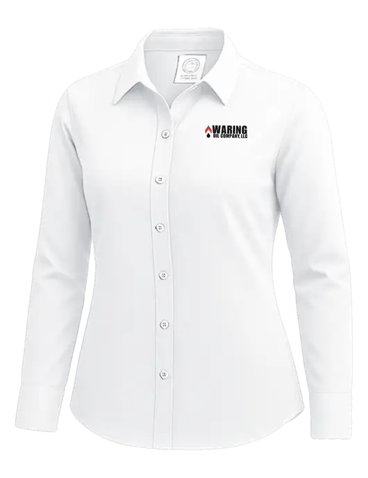 Brooks Brothers Womens White Wrinkle-Free Stretch Nailhead Shirt w/Waring Oil Logo