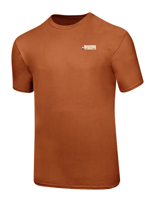 Ring Spun Burnt Orange 4.5 oz T-Shirt w/Waring Oil Logo