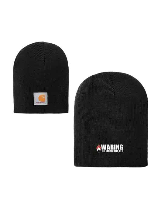 Carhartt Black Acrylic Knit Hat w/Waring Oil Logo