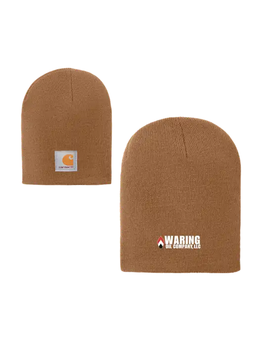 Carhartt Light Brown Acrylic Knit Hat w/Waring Oil Logo