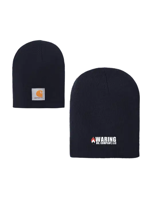 Carhartt Dark Navy Acrylic Knit Hat w/Waring Oil Logo