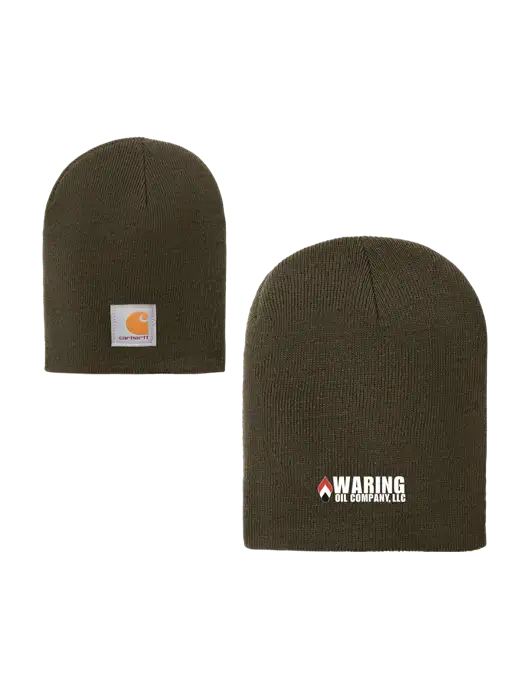 Carhartt Dark Olive Green Acrylic Knit Hat w/Waring Oil Logo