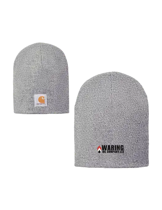 Carhartt Light Grey Heather Acrylic Knit Hat w/Waring Oil Logo