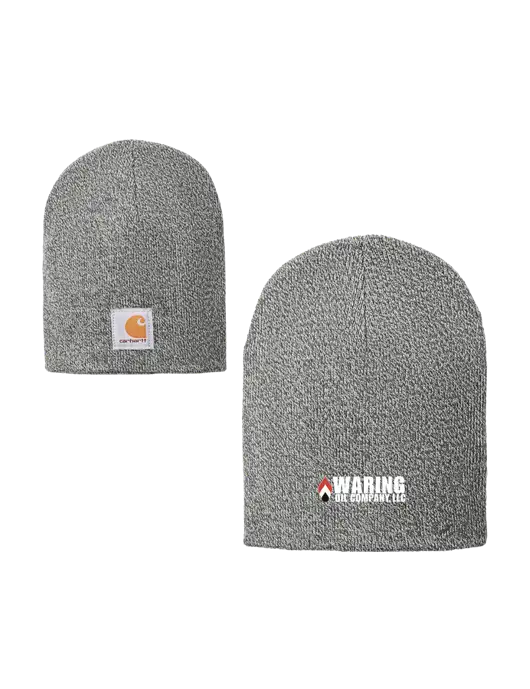 Carhartt Medium Grey Heather Acrylic Knit Hat w/Waring Oil Logo