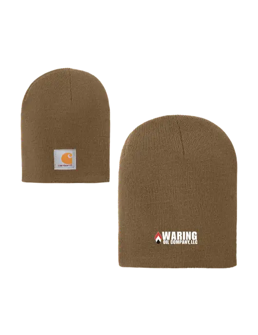 Carhartt Dark Caramel Brown Acrylic Knit Hat w/Waring Oil Logo