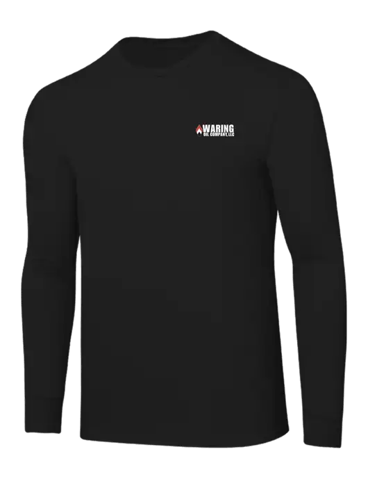 Core Blend Black Long Sleeve Tee w/Waring Oil Logo