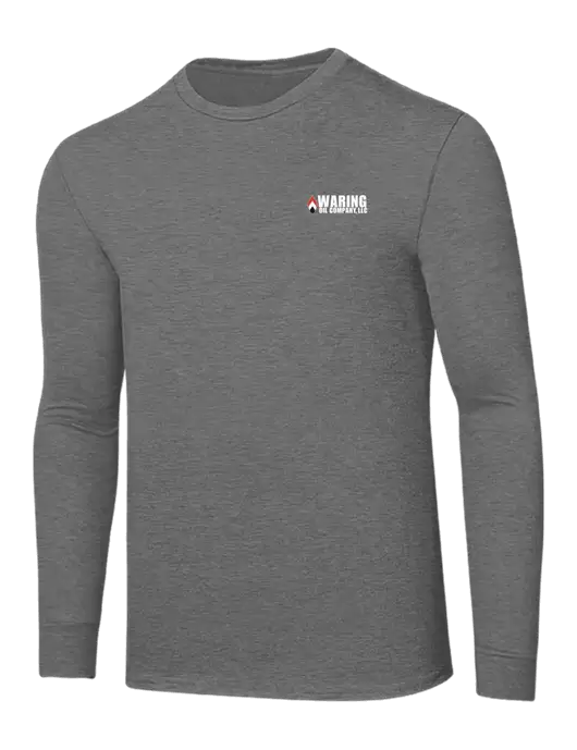 Core Blend Medium Grey Heather Long Sleeve Tee w/Waring Oil Logo