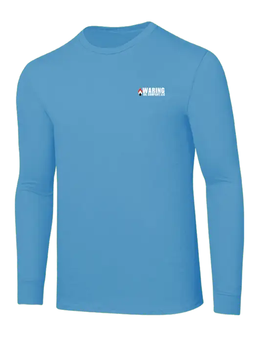 Core Blend Light Sapphire Blue Long Sleeve Tee w/Waring Oil Logo