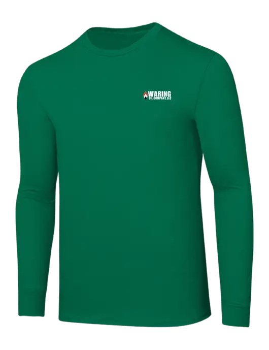 Core Blend Kelly Green Long Sleeve Tee w/Waring Oil Logo
