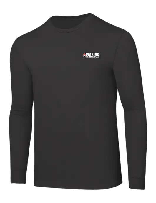 Core Blend Charcoal Grey Long Sleeve Tee w/Waring Oil Logo
