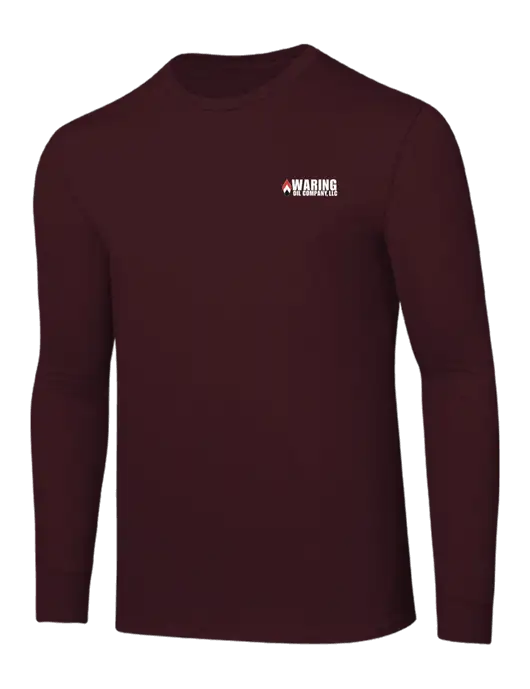 Core Blend Maroon Long Sleeve Tee w/Waring Oil Logo