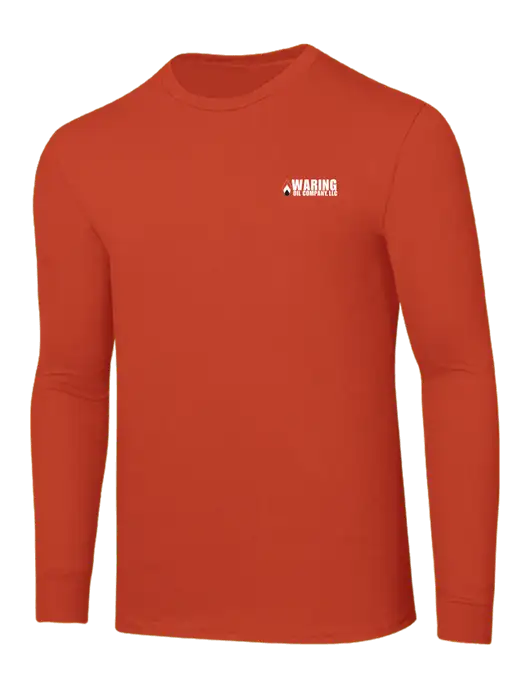 Core Blend Dark Orange Long Sleeve Tee w/Waring Oil Logo
