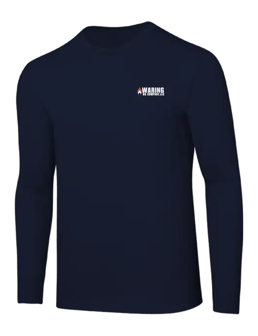 Core Blend Navy Long Sleeve Tee w/Waring Oil Logo