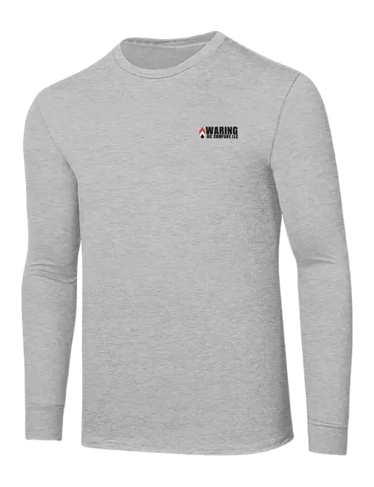 Core Blend Light Grey Heather Long Sleeve Tee w/Waring Oil Logo