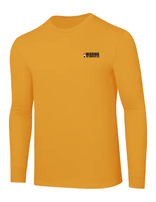 Core Blend Yellow Gold Long Sleeve Tee w/Waring Oil Logo