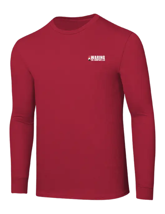 Core Blend Red Long Sleeve Tee w/Waring Oil Logo