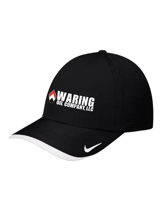 Nike Black/White Dri-FIT Perforated Performance Cap w/Waring Oil Logo