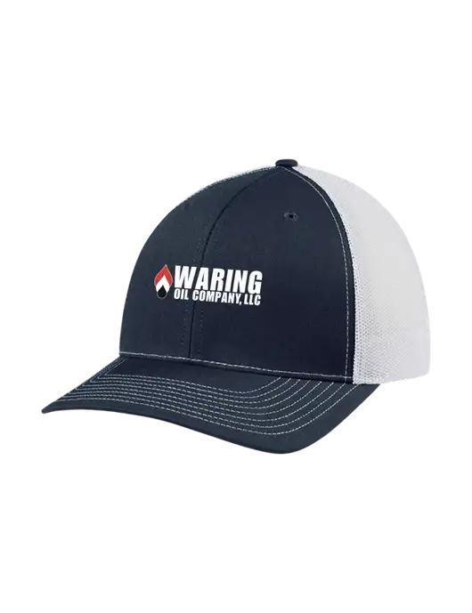 Richardson Adjustable Snapback Original 112 Trucker Cap Navy w/White Mesh w/Waring Oil Logo