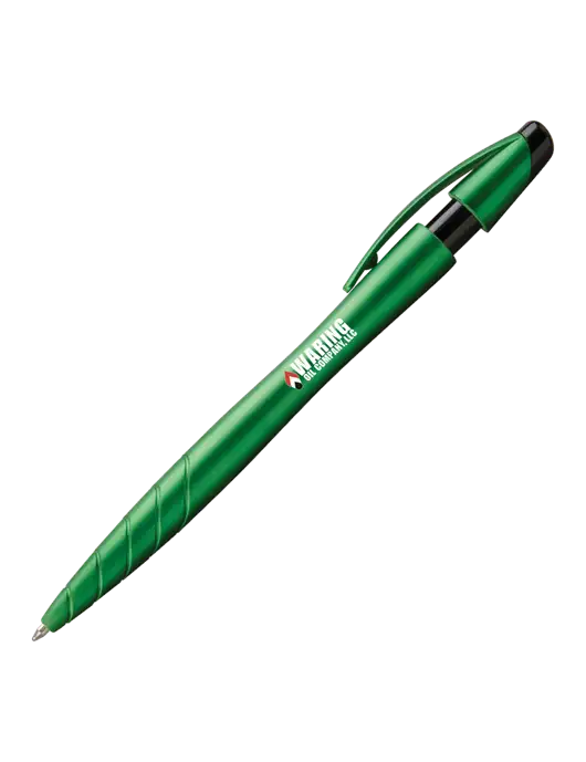 Awali Green Metallic Pen - Black Ink w/Waring Oil Logo