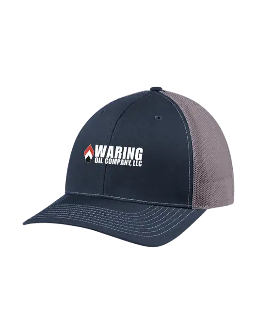 Richardson Adjustable Snapback Original 112 Trucker Cap Navy w/Charcoal Mesh w/Waring Oil Logo