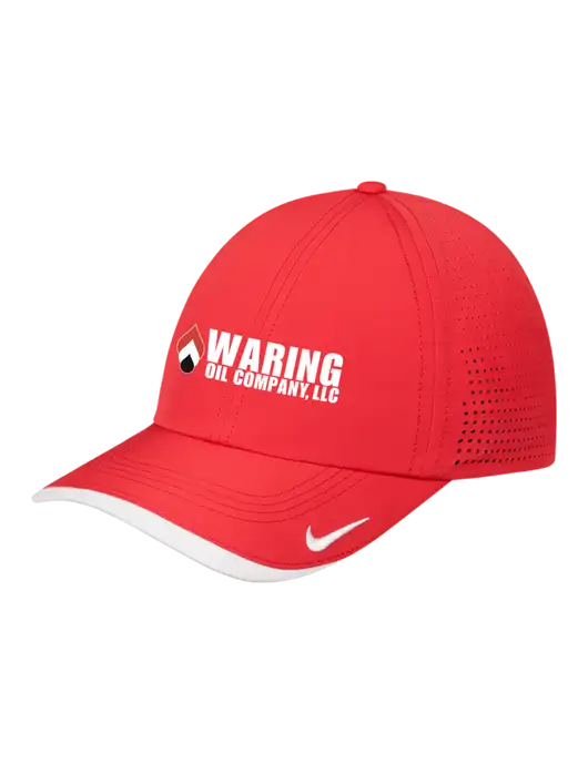 Nike Red/White Dri-FIT Perforated Performance Cap w/Waring Oil Logo