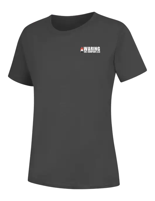 Womens Charcoal Core Blend Tee w/Waring Oil Logo