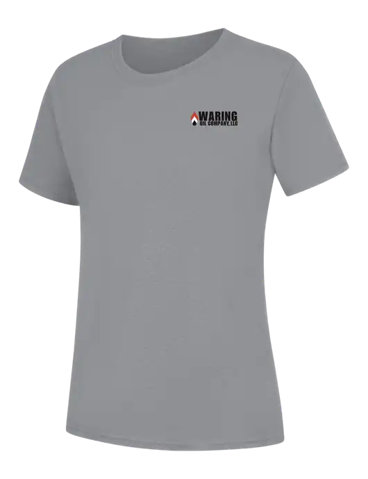Womens Light Grey Heather Core Blend Tee w/Waring Oil Logo
