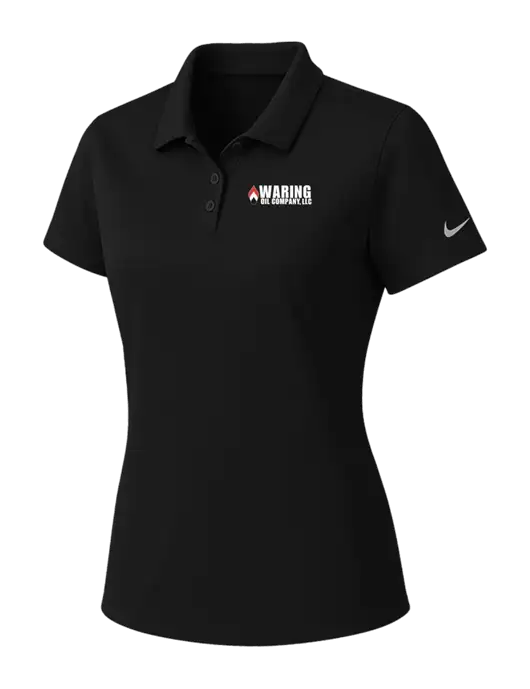 Nike Womens Black Dry Essential Solid Polo w/Waring Oil Logo