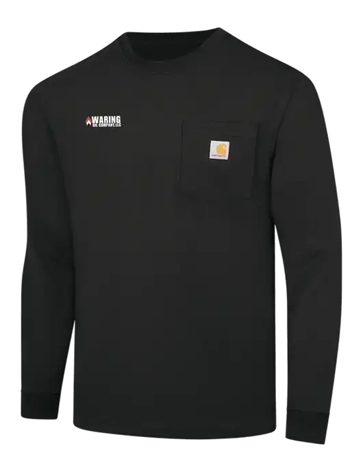 Carhartt Black Workwear Pocket Long Sleeve T-Shirt w/Waring Oil Logo