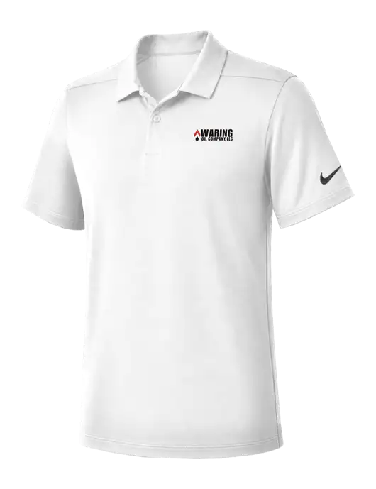Nike White Dry Essential Solid Polo w/Waring Oil Logo