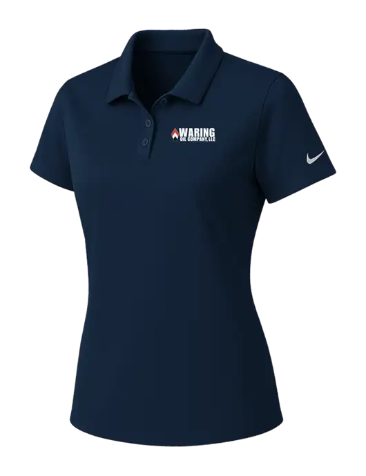 Nike Womens Navy Dry Essential Solid Polo w/Waring Oil Logo