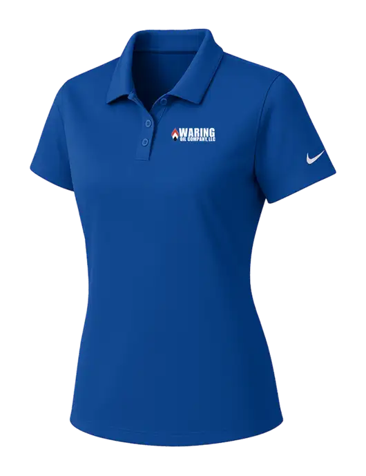 Nike Womens Dark Royal Dry Essential Solid Polo w/Waring Oil Logo
