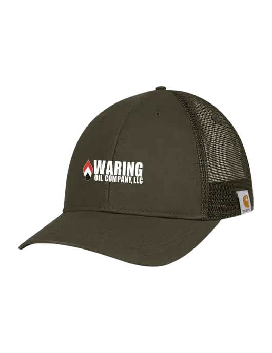 Carhartt Dark Olive Canvas Trucker Cap w/Waring Oil Logo