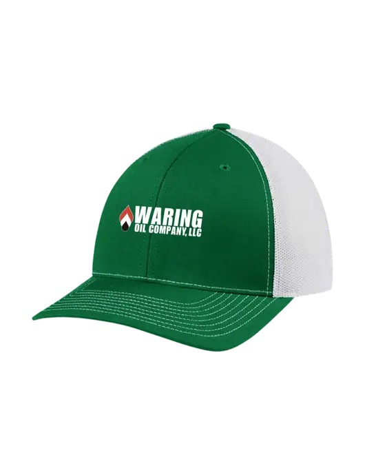 Richardson Adjustable Snapback Original 112 Trucker Cap Kelly w/White Mesh w/Waring Oil Logo