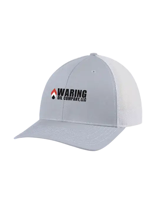 Richardson Adjustable Snapback Original 112 Trucker Cap Light Heather Grey w/White Mesh w/Waring Oil Logo