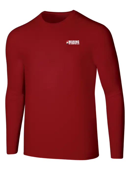 Seriously Soft Red Long Sleeve T-Shirt w/Waring Oil Logo