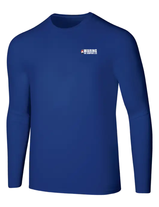 Seriously Soft Dark Royal Long Sleeve T-Shirt w/Waring Oil Logo