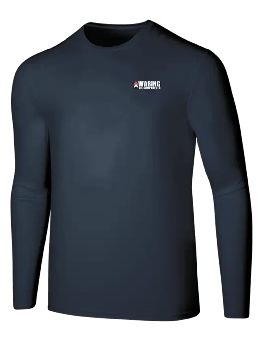 Seriously Soft Navy Long Sleeve T-Shirt w/Waring Oil Logo