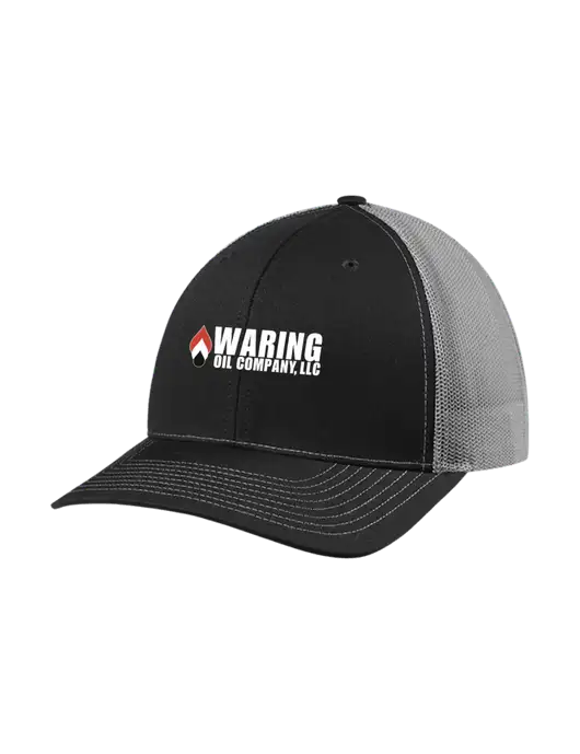 Richardson Adjustable Snapback Original 112 Trucker Cap Black w/Charcoal Mesh w/Waring Oil Logo