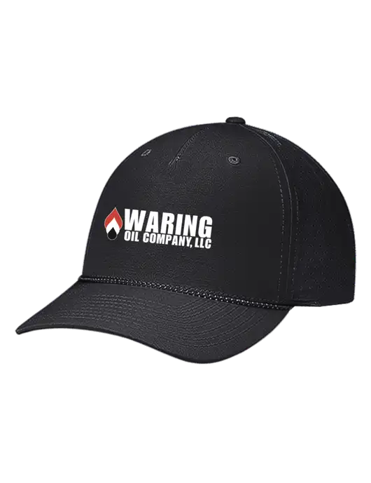 Richardson Laser Perf Performance Black/Black-Grey Rope Cap w/Waring Oil Logo