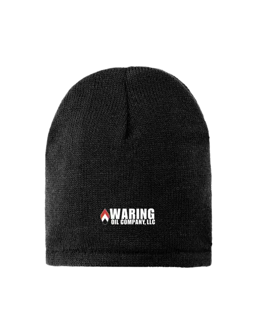 Black Fleece-Lined Beanie Cap w/Waring Oil Logo