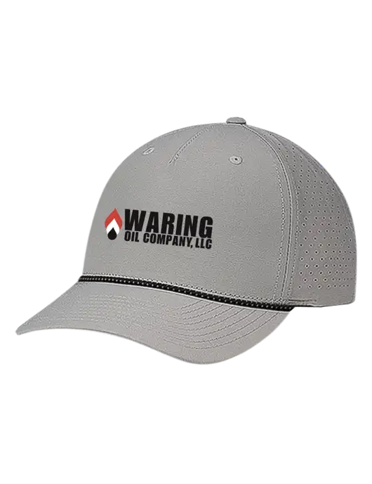 Richardson Laser Perf Performance Light Grey/Black-Grey Rope Cap w/Waring Oil Logo