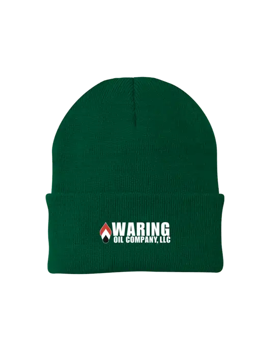Dark Green Knit Cap w/Waring Oil Logo