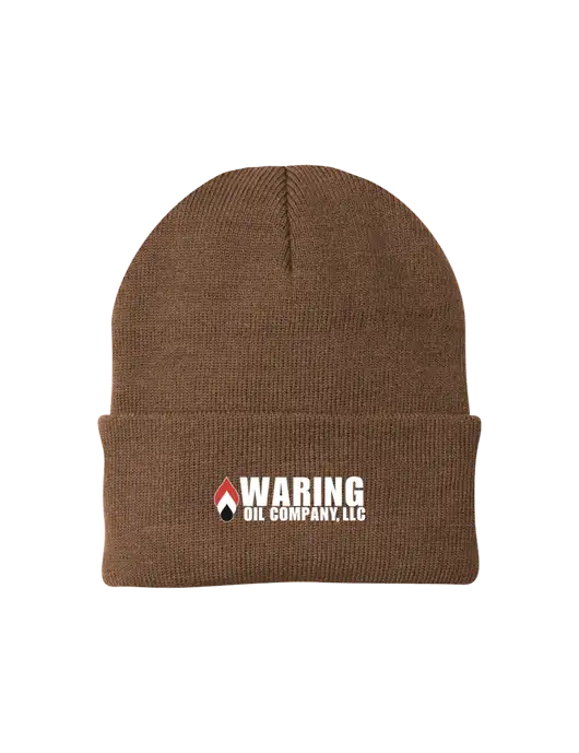 Brown Knit Cap w/Waring Oil Logo