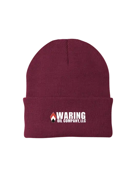 Maroon Knit Cap w/Waring Oil Logo