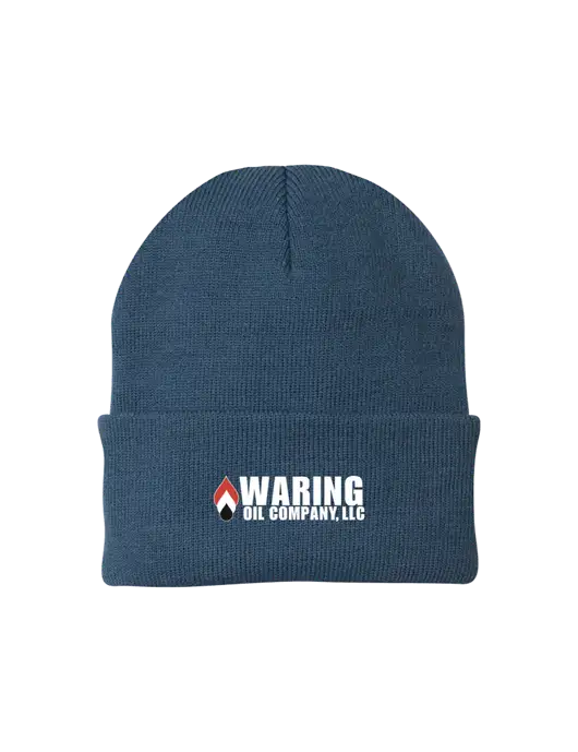 Dark Slate Knit Cap w/Waring Oil Logo