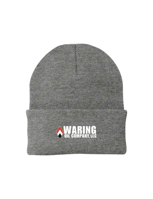 Medium Grey Heather Knit Cap w/Waring Oil Logo