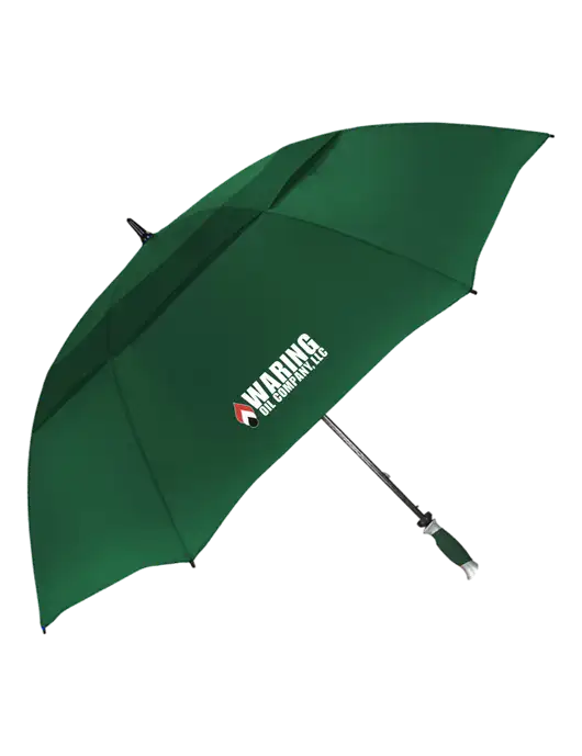 Dark Green Vented Typhoon Tamer Golf Umbrella w/Waring Oil Logo