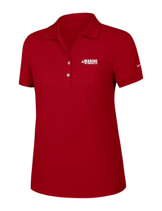 Nike Womens Dri-FIT Classic Red Polo w/Waring Oil Logo